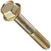 Grade 8 Yellow Zinc Plated Steel Flange Screw, Hex Drive, 1/4" - 20, 2-1/2" Length, Partially Threaded (Pack of 25)