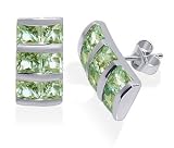 Sterling Silver Gleaming Princess Stud Earrings
