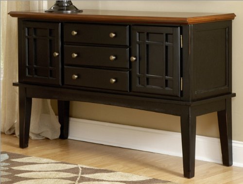 Riverside Furniture Al A Mode Server in Madera Cherry and Antique Black 91246