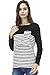 Bearsland Women's Maternity Nursing Striped Patchwork Breastfeeding Top,Black,Medium