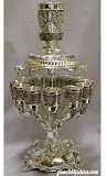 Grapes Motifs Silver Plated 12 Cup Kiddush Wine Fountain on Arms and Base
