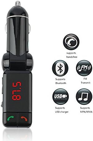 Car MP3 Audio Player Bluetooth FM Transmitter Wireless FM Modulator Car Kit HandsFree LCD Display USB Charger for iPhone or Android devices
