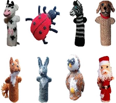 Box of 8 Family Fun Finger Puppet Christmas Crackers - includes a Santa puppet