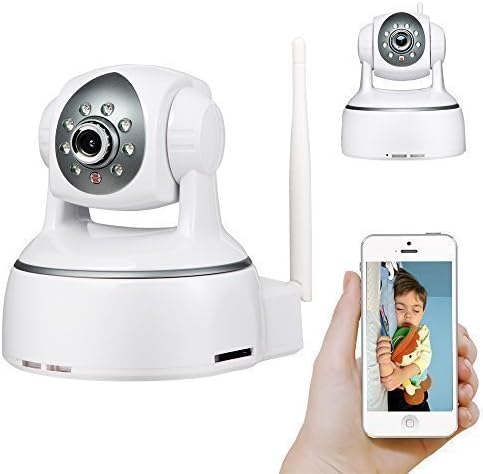 HD 1 Megapixels 720P P2P Wifi Wireless IP Camera Pan & Tilt, Night Vision, SD Card up to 64GB for Storage, with Plug and Play, Scan QR Code to remote view on mobiles, Two-Way