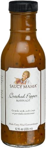 Saucy Mama Cracked Pepper Marinade, 12-Ounce Boxes (Pack of 6)