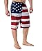 Mens USA Flag Microfiber Hybrid Board Shorts Red XL