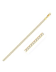 Rhodium Plated 4.0mm 925 Sterling Silver Curb Style Chain