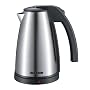 Severin WK 3492 Wasserkocher, Edelstahl-geb�rstet-schwarz / 1,0 Liter Inhalt / 1500 W
