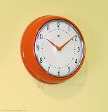 Infinity Instruments Orange Retro 9.5 Metal Wall Clock