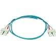 10Gb Fiber Optic Cable, SC/SC, Multi Mode, Duplex - 1 Meter (50/125 Type) - Aqua
