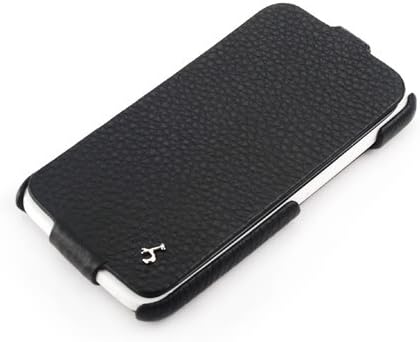 Story Leather HTC One X Flip Down-Fold Premium Black Handmade Genuine Leather Phone Case