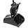 Rubbermaid FG253300 Lobby Pro Deluxe Upright Dust Pan with Cover and Adjustable Grip Handle, Plastic, 12-4/5" Width, Black