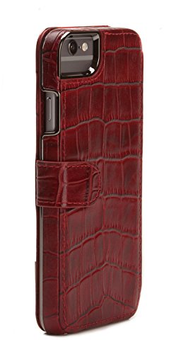 Sena Wallet Book Classic, Leather wallet book case for iPhone 6 PLUS / 6s PLUS - Croco Red