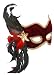 Maroon and Gold Feathered Carnival Mask