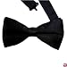 FORMAL BLACK SATIN BANDED MENS BOW TIE