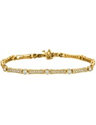 1.5 Carat Diamond Cluster Style Round Bracelet 14K Yellow Gold