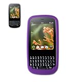 New Fashionable Perfect Fit Soft Silicon Gel Protector Skin Cover (Faceplate/Snap On) Rubber Cell Phone Case With Screen Protector for Palm Pixi / Pixi Plus Sprint , Verizon - Purple
