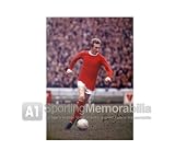 Denis Law autographed Manchester United photo - Red on the Run