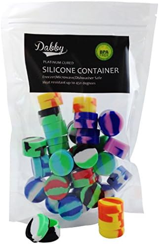 Silicone Wax Dab Container Bulk Shatter Concentrate Nonstick Non Stick Jar 3ml Mixed Color 50pcs