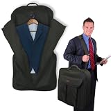 DELUXE GARMENT TRAVEL BAG - CARRY CASE for Suits, Clothes etc. Handle, Shoulder Strap & Pockets