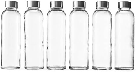 18-Oz. Premium Clear Glass Beverage Bottles - Set of 6