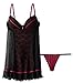 Cinema Etoile Women's Katrina Molded Cup Stretch Lace Babydoll W/Pleated Mesh Trim