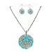 Swarovski Crystal Turquoise Blue Stones Necklace Earrings Set Fashion Jewelry