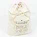 Carry Handy Sturdy Cotton Canvas Laundry Bag with Strong Adjustable Shoulder Strap and Drawstring - Heavy Duty and Large Size for College Dorm Room and Households
