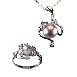Entwining Vine Cultured Pearl Cubic Zirconia Pendant Necklace 16
