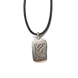 Rune Feoh Pewter Pendant on Corded Necklace, Ancient Runes Collection