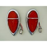(2) 1938 - 1939 Ford 39 LED Red Stop Turn Brake Tail Lights Baby Zephyr Style 