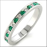 Jewelry - Emerald Swarovski Sterling Silver Ring SZ 7