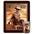 JOHN WAYNE AMERICAN COWBOY FLEECE THROW W/ TIN
