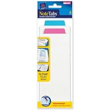 Avery® NoteTabs(TM) 3 inch x 7.5 inch, Perforated, Neon Blue and Magenta, 6 per pack