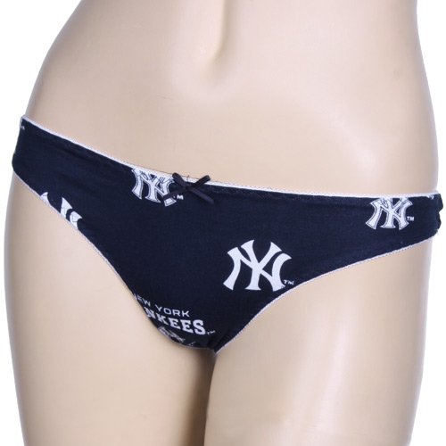 New York Yankees Ladies Navy Blue Supreme Thong Underwear (Small)