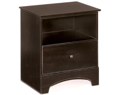 Dark Brown Finished One Drawer Night Stand