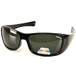 Men's Polarized Glare Block Driving Sunglasses Glossy Black Frame with Green Lens