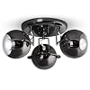 Retro Black Chrome 3 Way Spotlight Ceiling Light