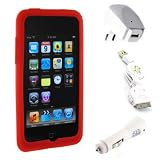 (11 Colors available) iPod Touch 3rd Generation Silicone skin case cover bundle package with bonus screen protector, pouch