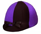 Equestrian Riding Helmet Cover - Purple and Black