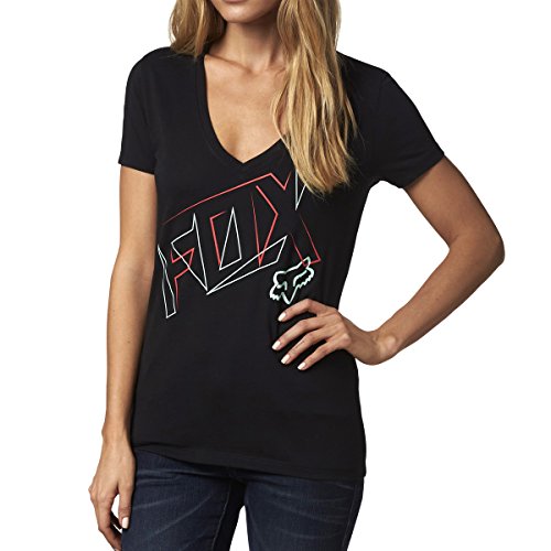 Fox Racing Womens Forfeit V-neck Short-Sleeve Shirt Small Black