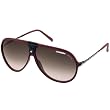 Carrera Machu/S Men's Aviator Metal Sports Sunglasses - Burgundy Black/Brown Gradient