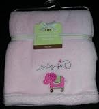 Carters Everyday Easy Embroidered Soft Plush Pink Baby Girl Elephant Blanket