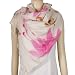 100% Cashmere Scarf Hand-Painted Water Color Pink Lotus