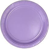Amscan Big Party Pack 50 Count Paper Dessert Plates, 7-Inch, Lavender