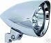 Chromed Aluminum Tri Bar Headlight-Round Visor-Harley-Frontiercycle