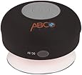Abco Tech Water Resistant Wireless Bluetooth Shower Speaker with Suction Cup and Hands-Free Speakerphone, Black