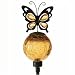 SIENAGARD Solardekostecker m. Butterfly LED beleuchtete Glaskugel