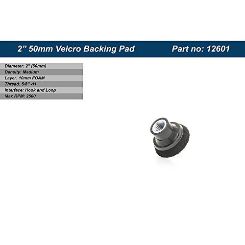 2 inch (50mm) Hook and Loop Backing Pad with 5/8''-11 Thread, Medium Density 10mm Foam Layer, Polishing Pad, Sanding Pad