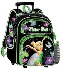 Tinkerbell Large Rolling Backpack with Water Bottle